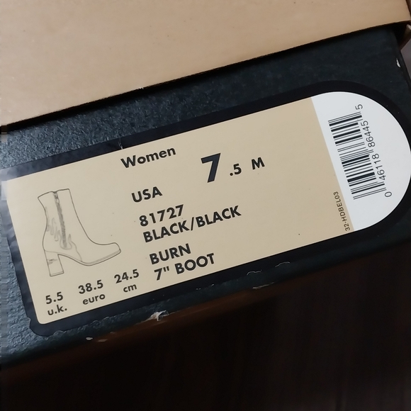 Vintage Harley-Davidson flame chunky high heel ankle boots - Picture 13 of 13